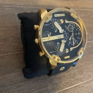 Diesel Gold and Black Chronograph Watch Mr. Daddy